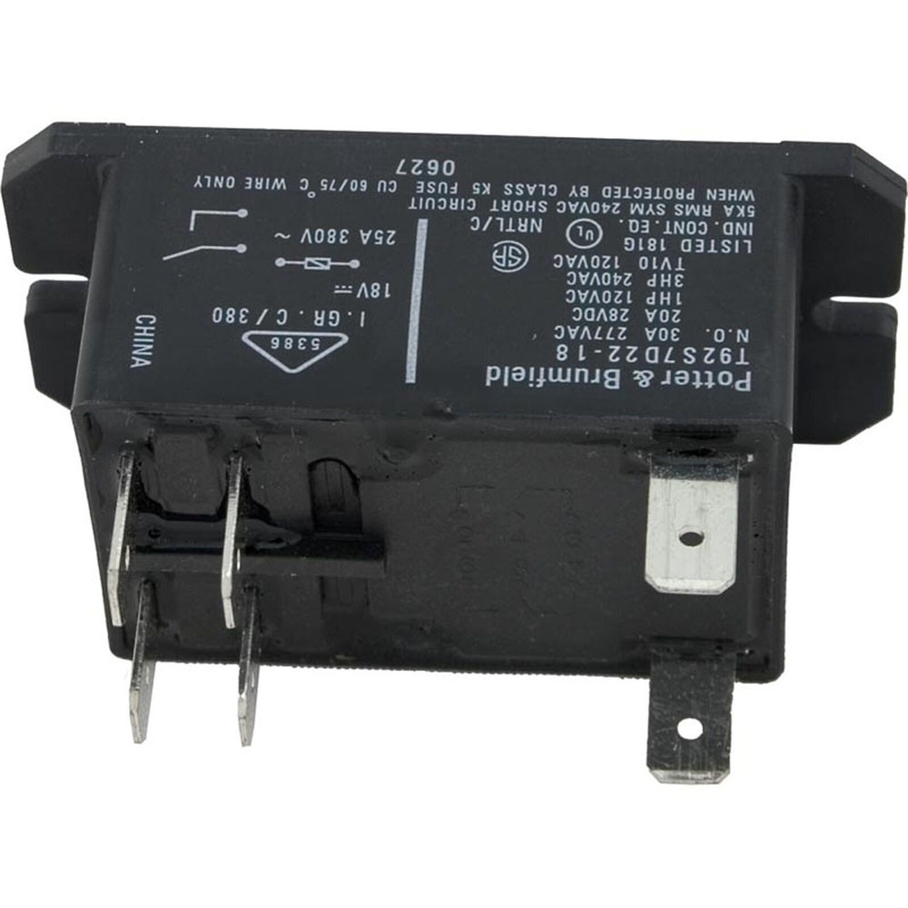 Relay, PandB, T-92, DPST-NO, 30A, 18vdc, Coil