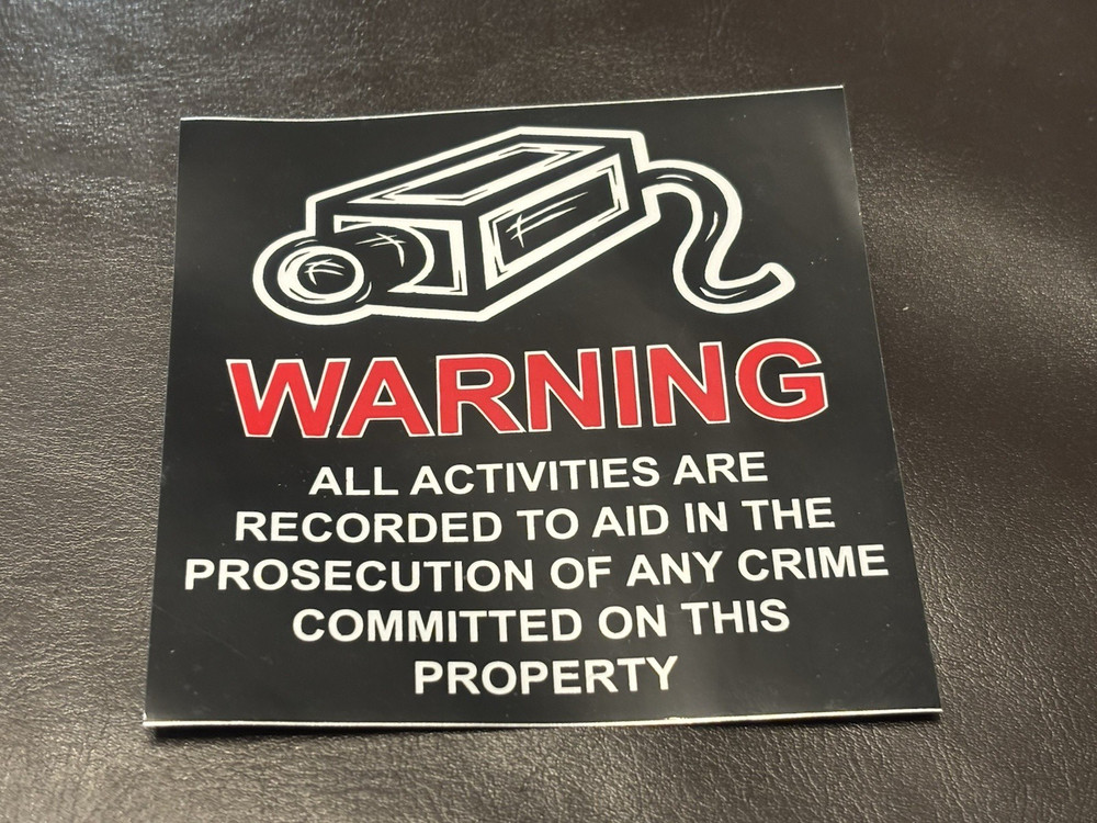 CCTV Home Security Sticker Video Camera Warning Surveillance Record 4” x 4” 4PK