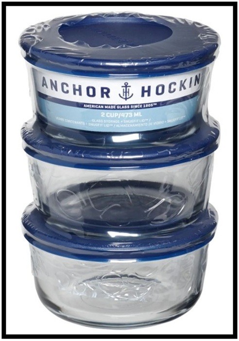 Pyrex 2 Cup 6pc Round Glass Food Storage Value Pack Red: