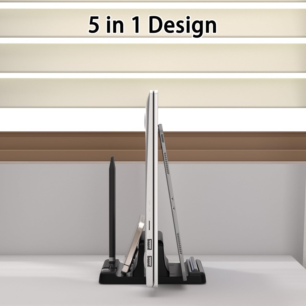 Vertical Laptop Stand Holder -Adjustable ABS Plastic Desktop Management Notebook