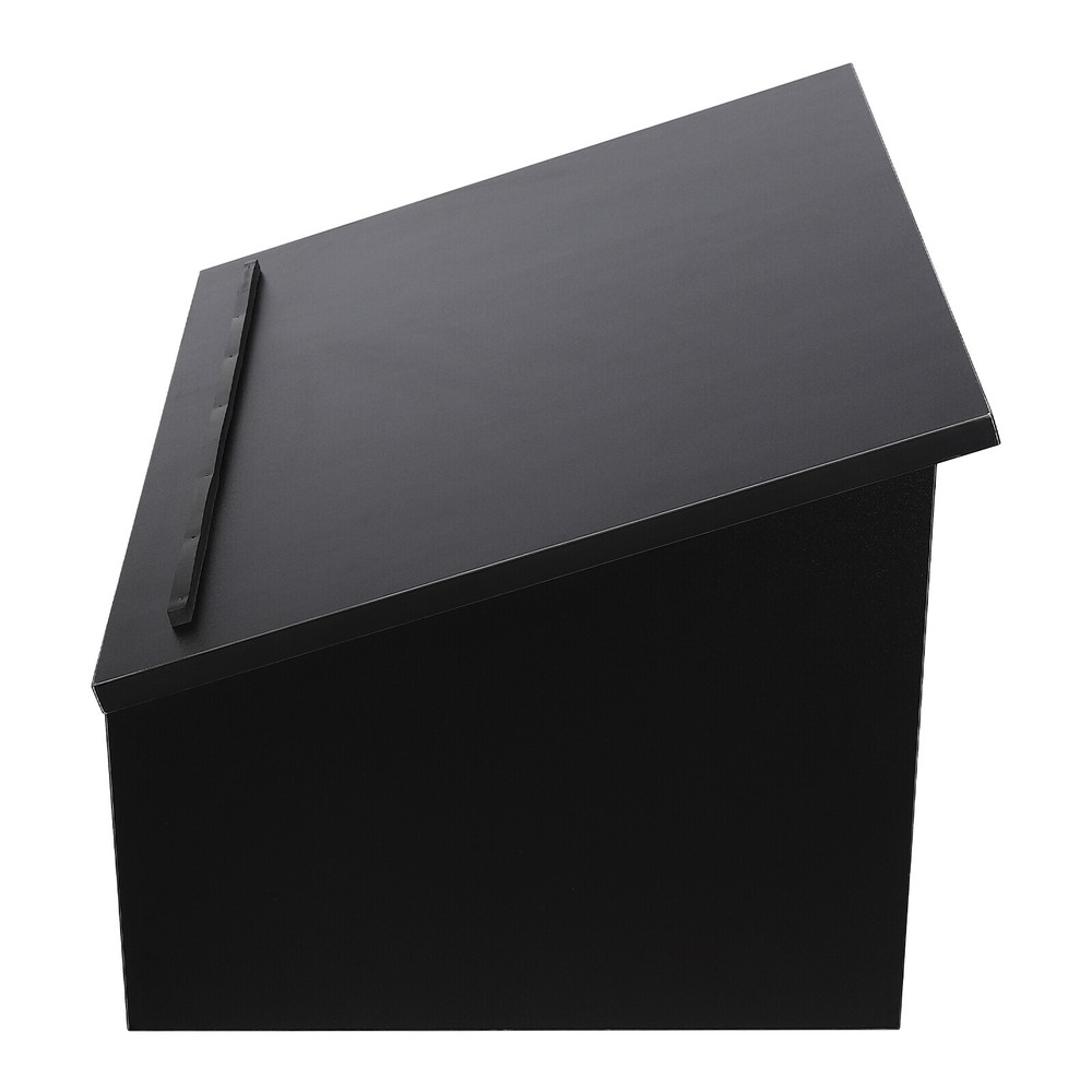 Black Tabletop Lectern with Storage for Classroom Presentations