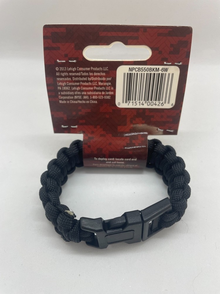 SecureLine Survival Bracelet Nylon Paracord Rope - Medium, Black