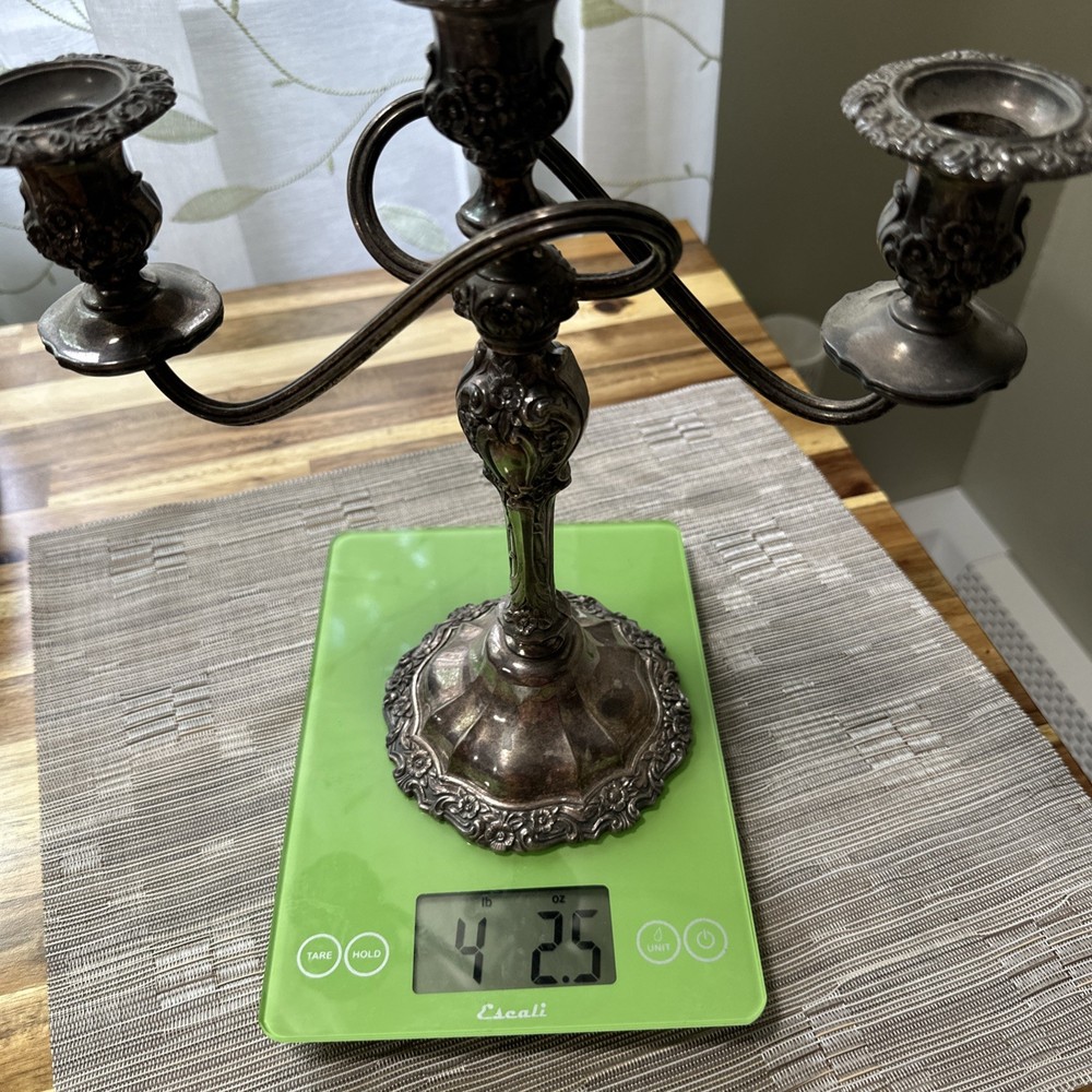 Vintage Silver-Plate Candelabra Unpolished