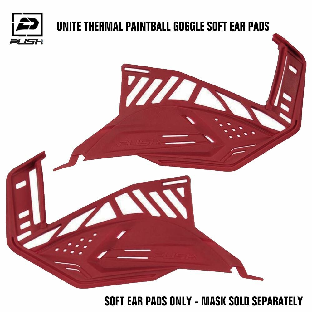 Push Unite Paintball Goggle Mask Soft Ear Pads - Red