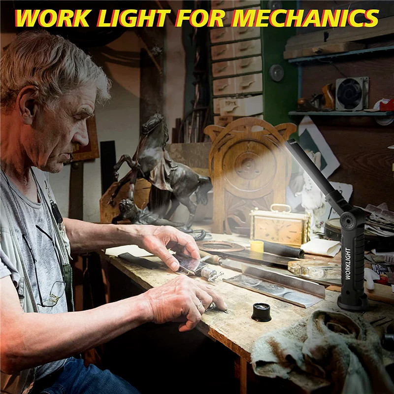 Rechargeable LED COB Work Light Mechanic Flashlight Lamp Bright