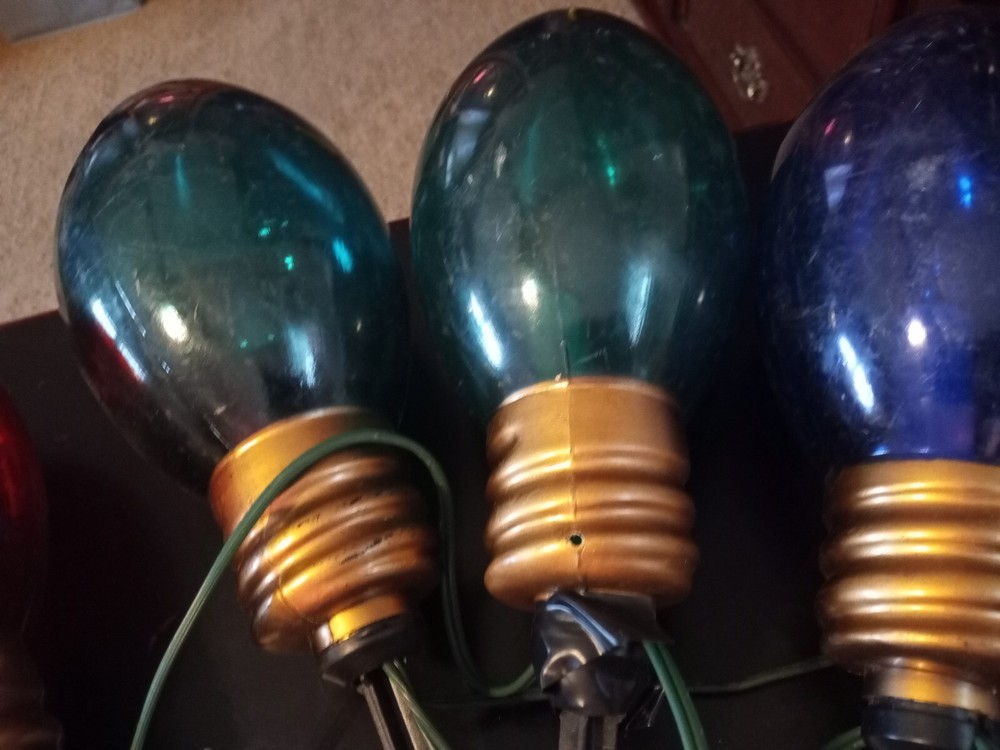 6 Jumbo Christmas Light Bulb Giant Blow Mold Yard Stake Decorations