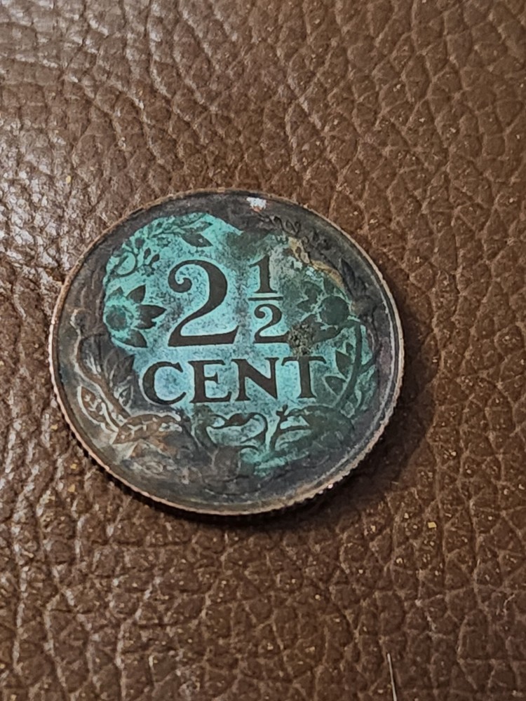 1915 Netherlands 2-1/2 Cent Coin