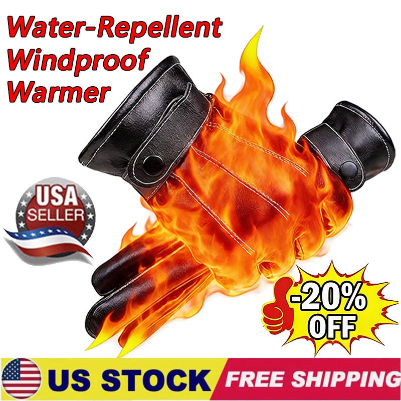 Black Driving Leather Soft Fleece Lined Thermal Winter