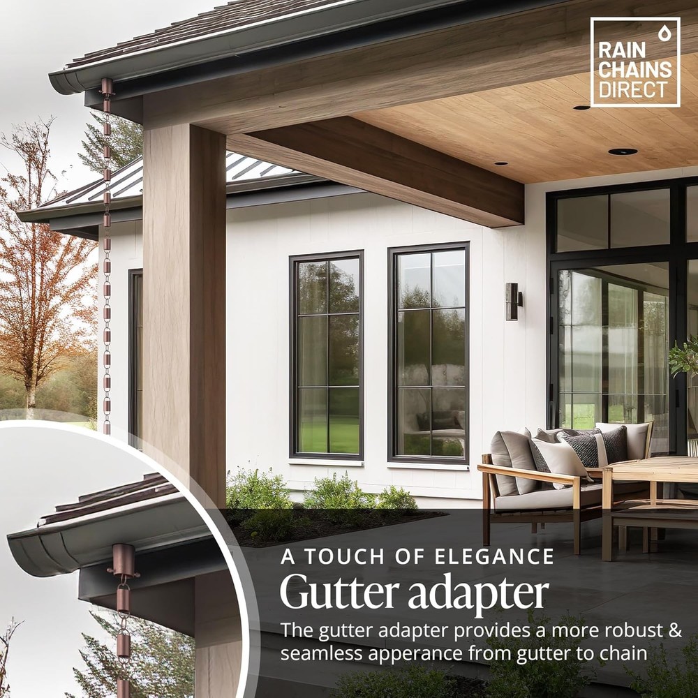 Copper Rain Chain Gutter Adapter Installation Kit Pure Copper Downspout