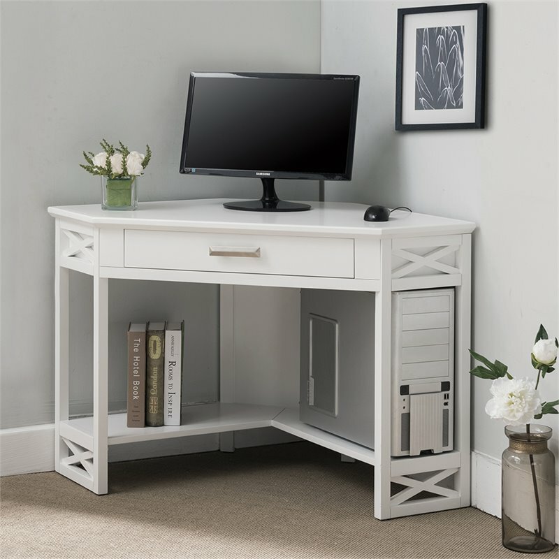 Leick Corner Computer Desk in White
