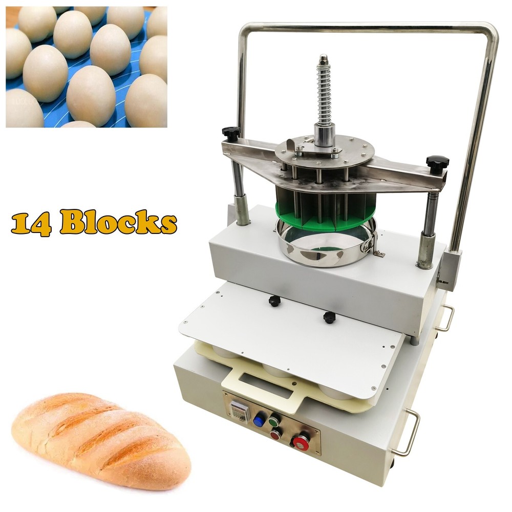 14 Blocks Semi-Automatic Dough Divider and Rounder Rolling Machine 3.5oz-6.3oz