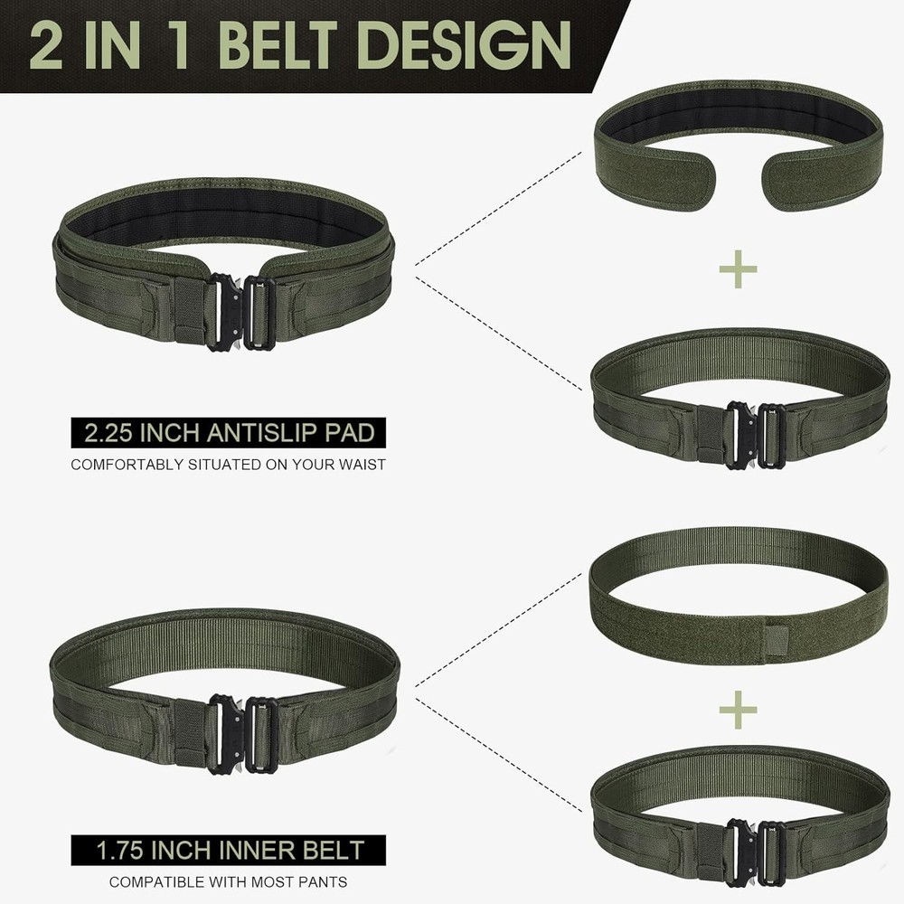 Heavy-Duty Tactical Molle Battle Belt with Quick-Release System