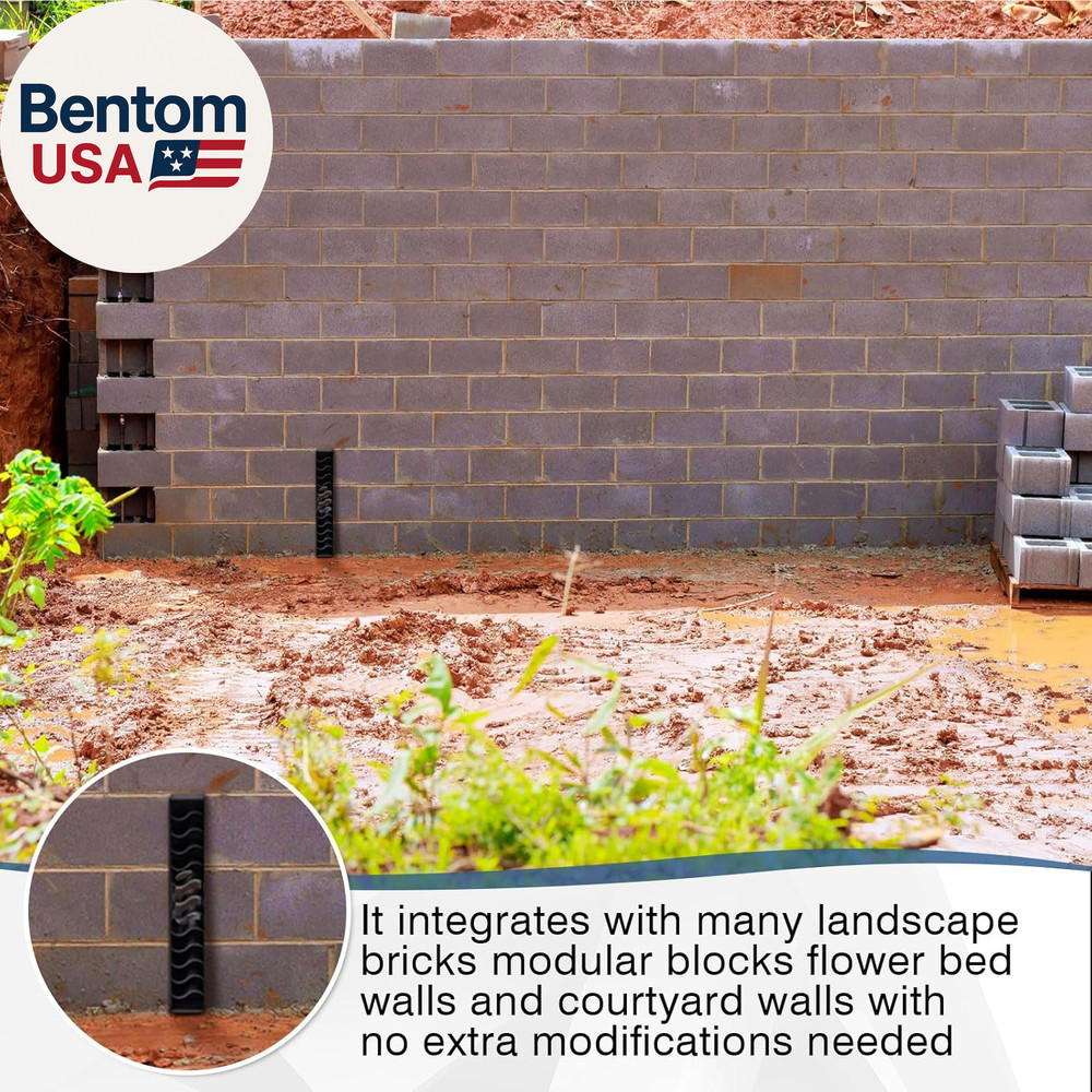 4 Pack Universal Retaining Wall Blocks with French Drain Pipe for Proper Drainag