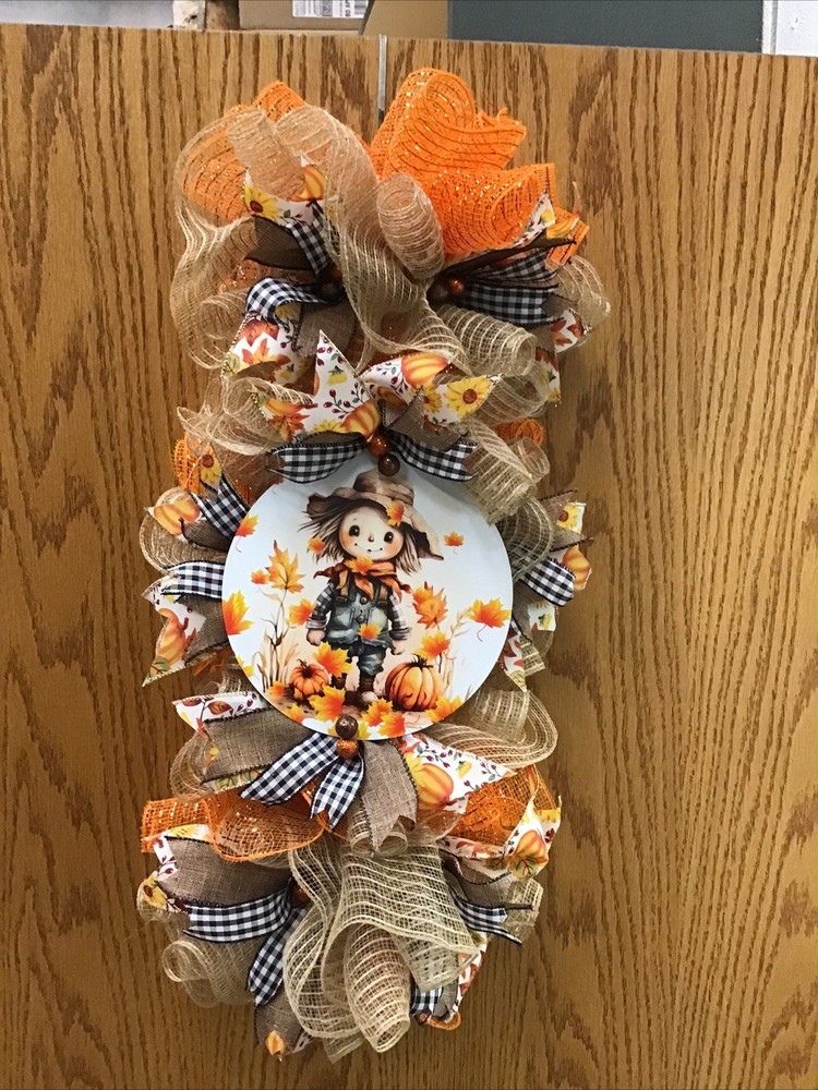 Fall Swag with Pumpkins Handmade Custom Wreath