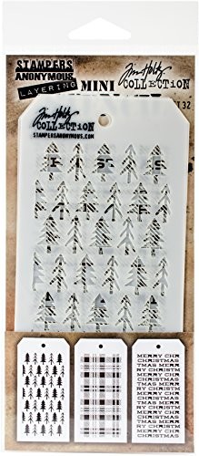 MST032 Tim Holtz Mini Layered Stencil Set 3/Pkg-Set #32