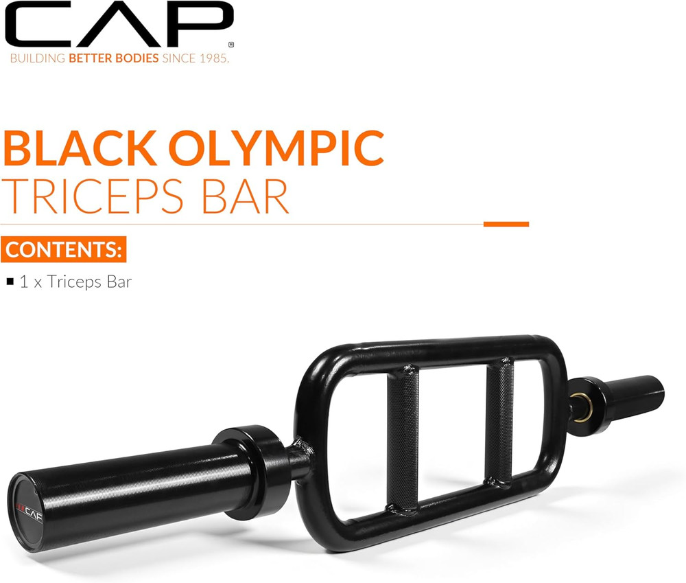 CAP Barbell 2' Solid Olympic Triceps Bar, No Collars, Black (New Version) (OBIS-