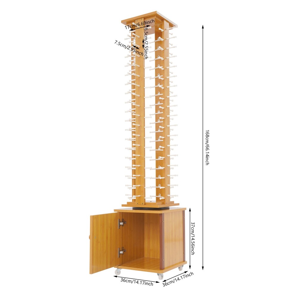 72-Pair Eyeglass Display Rack Rotating Glasses Storage Stand Floor-standing