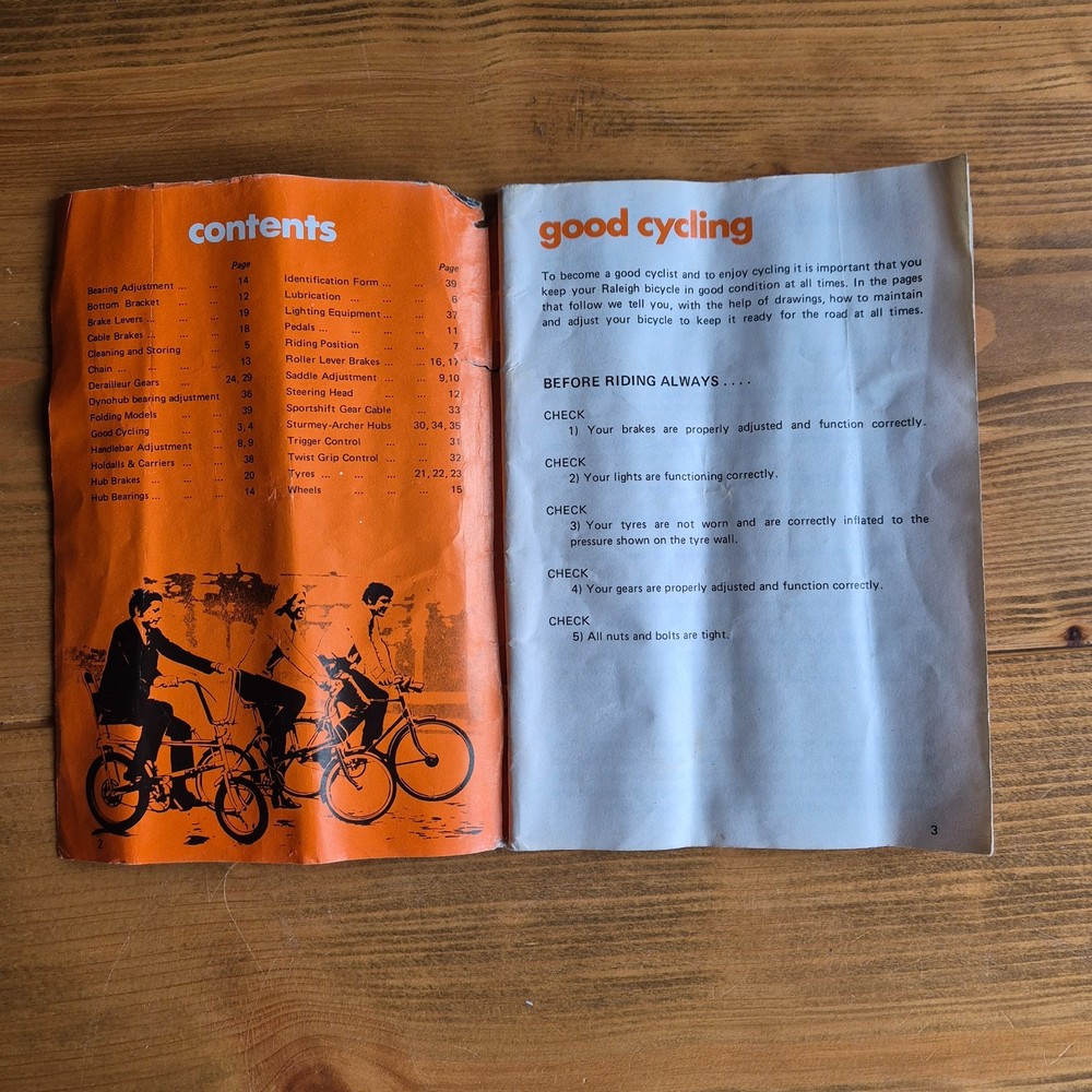 Vintage Raleigh Cycle Owners Handbook