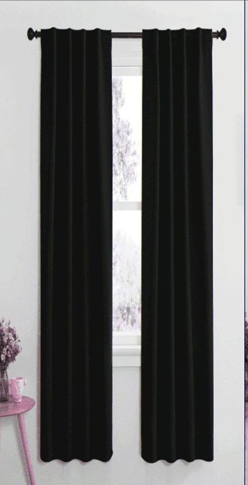 BLACKOUT CURTAIN PANEL PAIR-34X72-BLACK