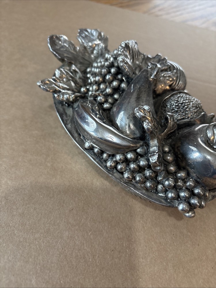Vintage Silver Metal Fruit Bowl