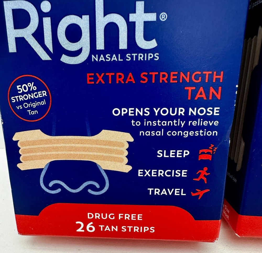x78 Breathe Right Extra Strength Tan Strips EXP: 2030