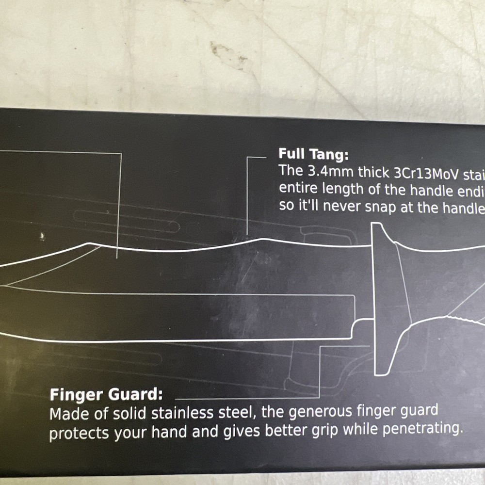 TRS Threat Response Solutions Survival Commando Field Knife with sheath