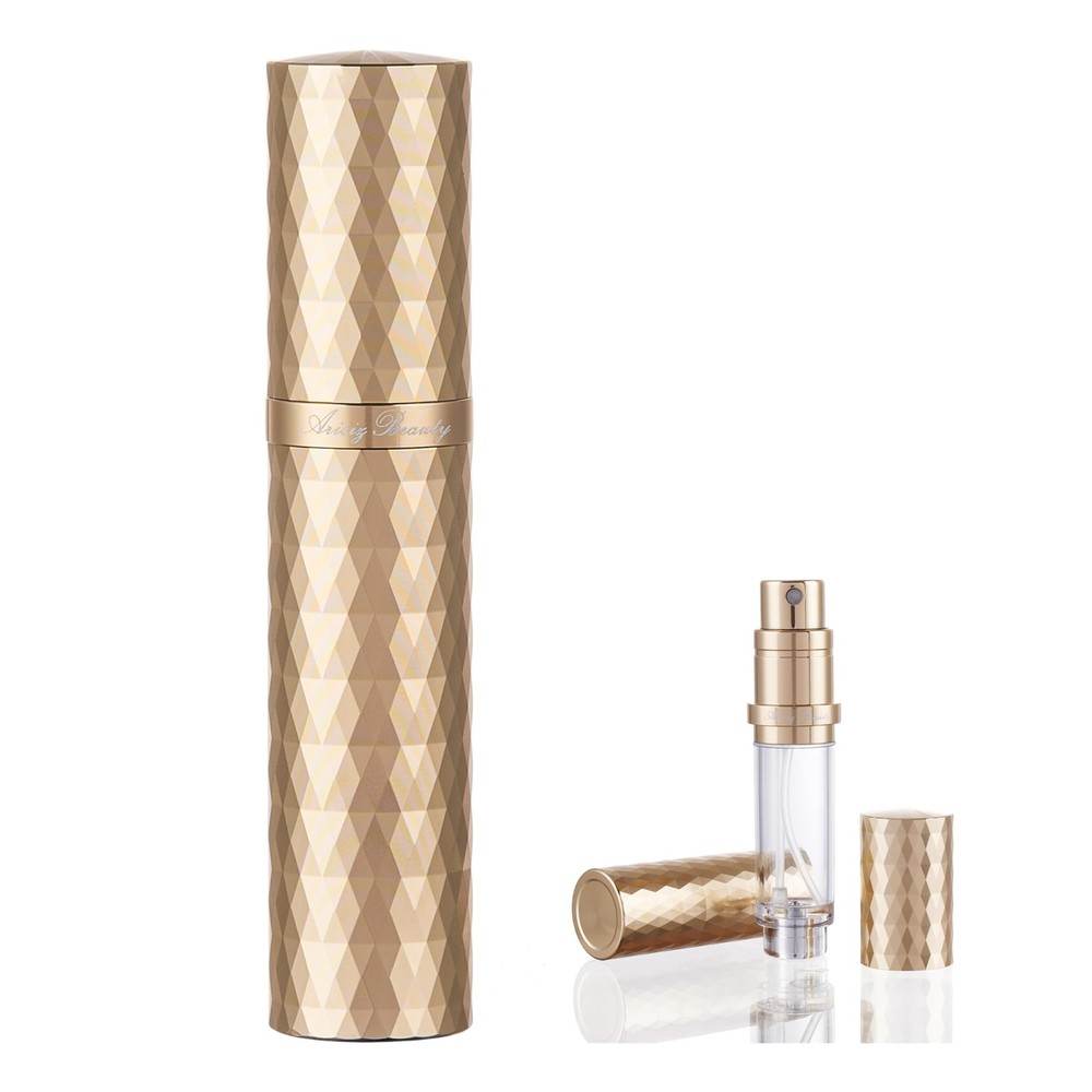 Travel Refillable Perfume Atomizer 5ml Gold Pocket Spray Bottle