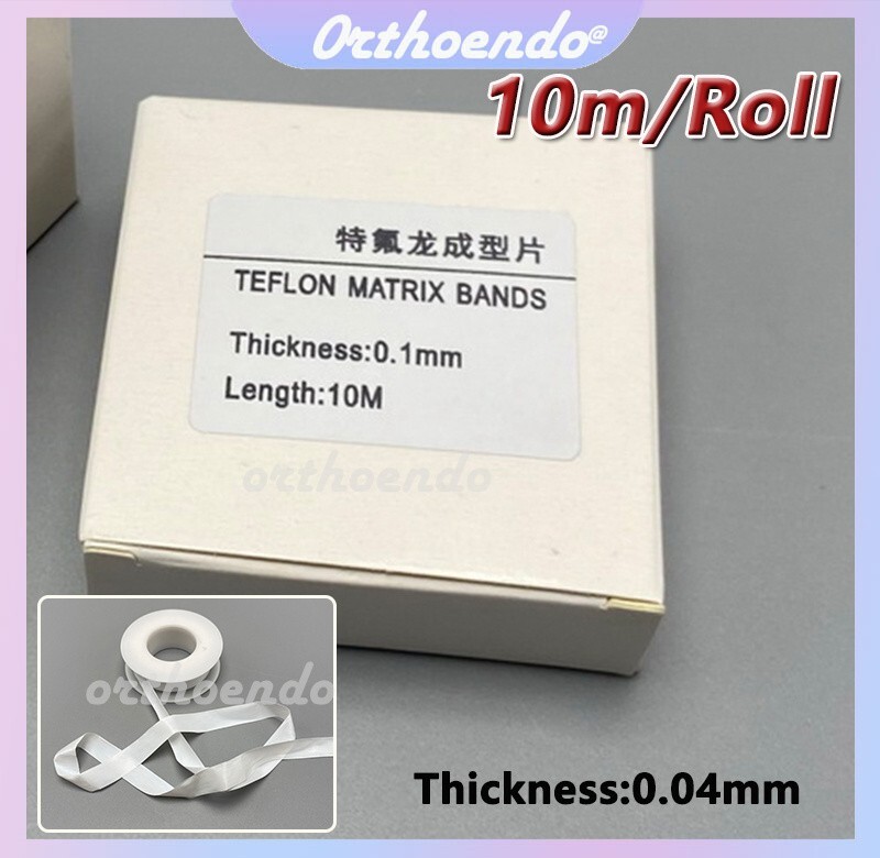 Dental Teflon Matrix Bands Thickness 0.1mm Universal Matrices System White Bands
