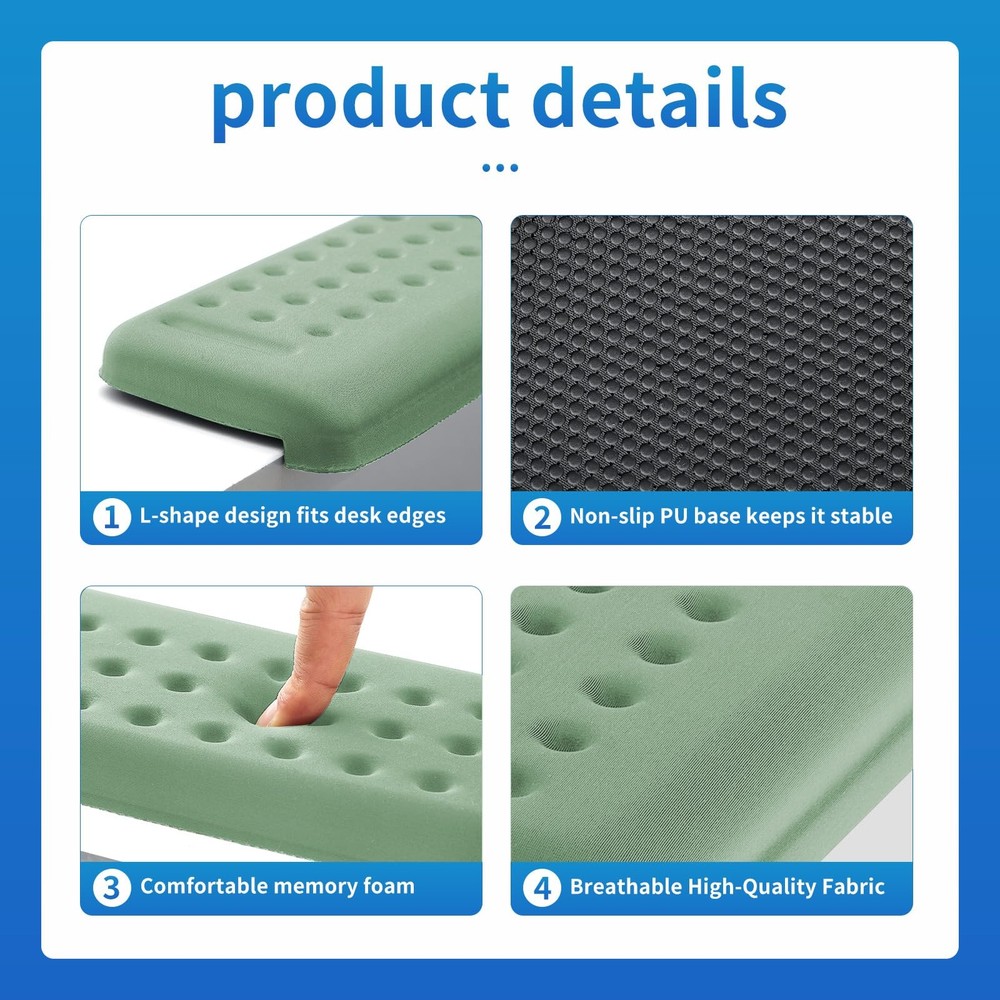 L-Shaped Desk Edge Cushion, 2 Pcs Memory Foam Elbow Support Padding Wrist Com...