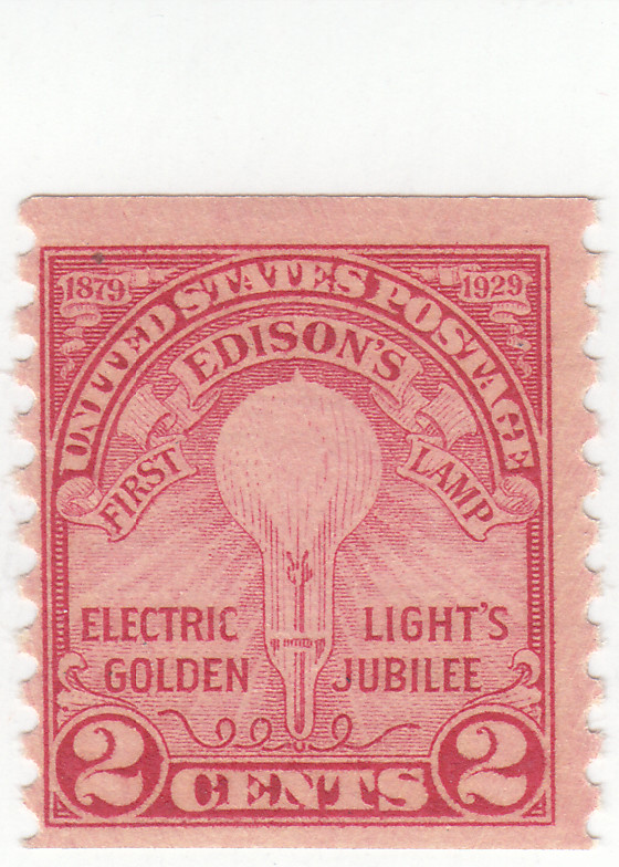 Scott # 656 - 2c Carmine Rose- Edison's First Lamp - MNH