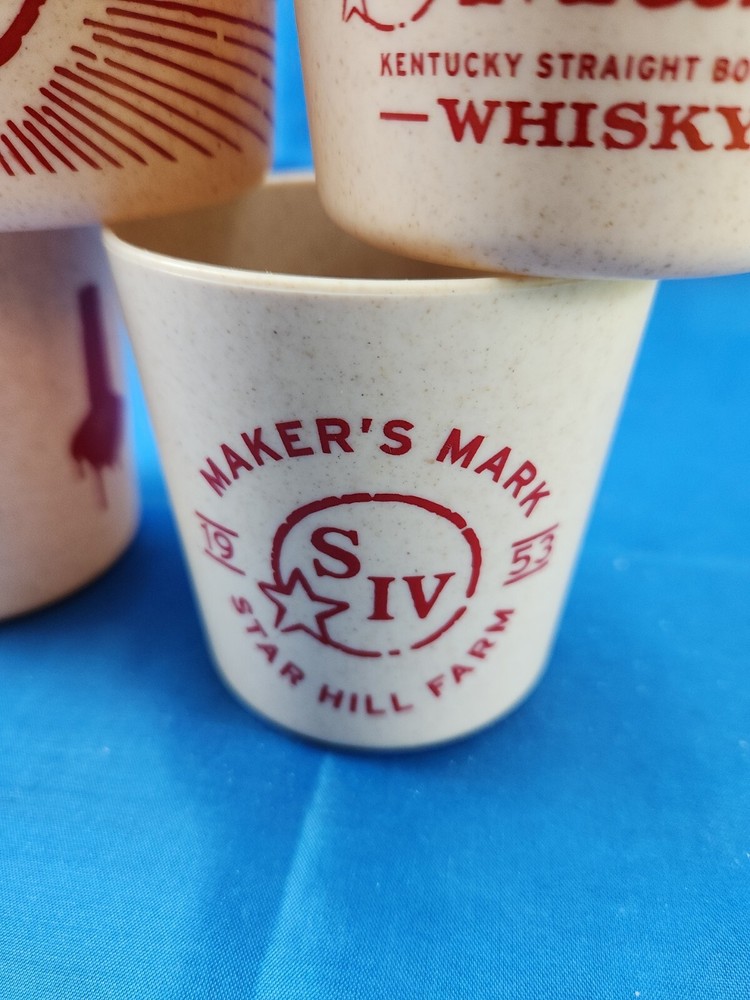 Maker’s Mark Bourbon Whisky Wheated plastic Rocks cups 4 Different Styles