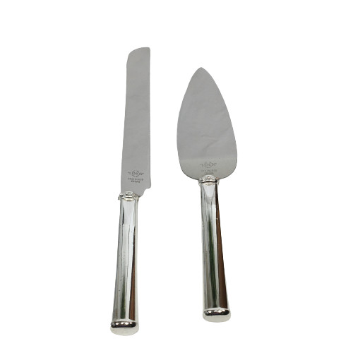 Lenox Devotion 2 Piece Dessert Set Cake Knife & Server Silverplate 825522 Silver