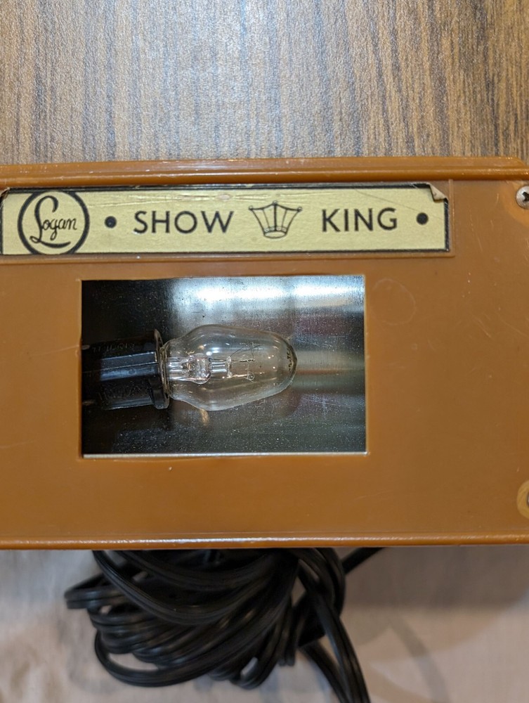 Logan Slide Projector Stand Foldable Table 28" high, 3 Power Plugins Vintage