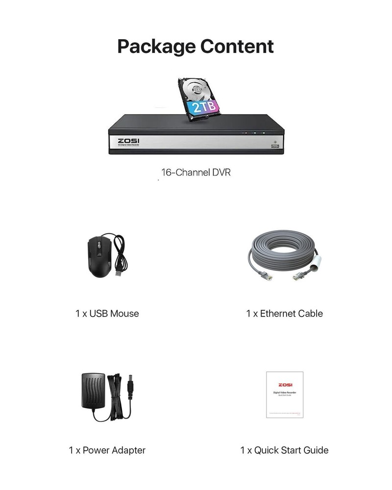 ZOSI H.265+16CH 2MP Surveillance DVR Security Camera System Motion Detection