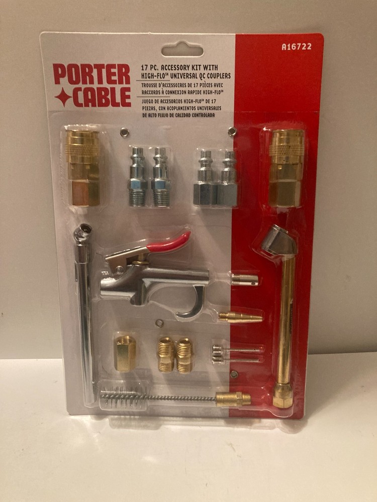 NEW Porter Cable 17 Piece Accessory Kit Air Compressor A16722
