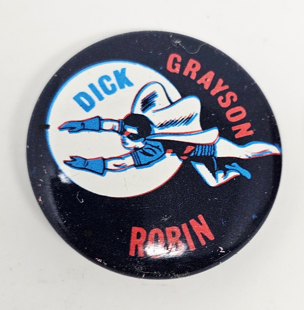 Vintage 1966 Batman Dick Grayson Robin Pinback Button NPP Inc Creative House