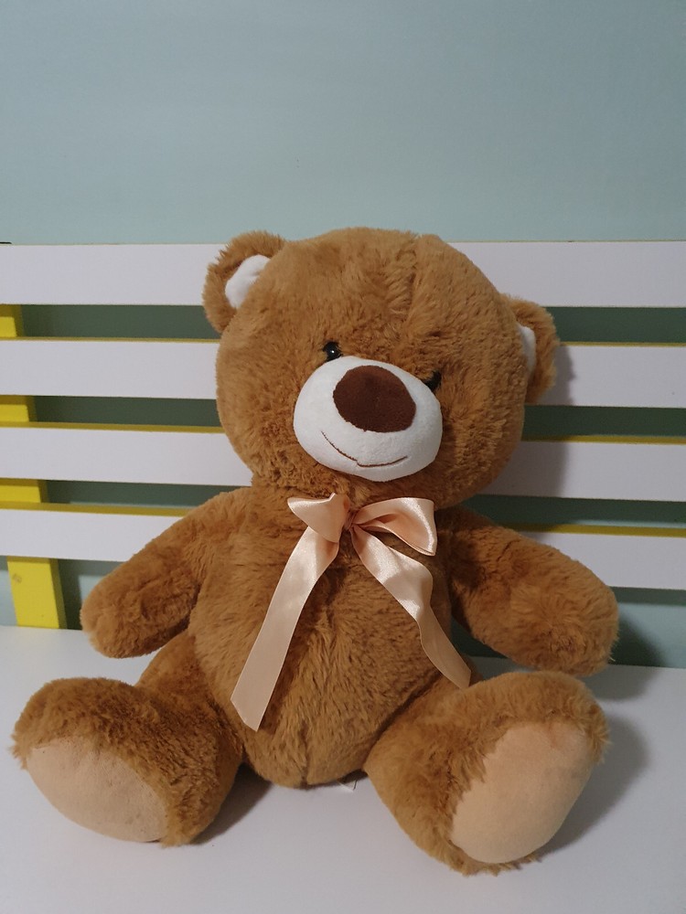 TEDDYTIME TEDDY BEAR BROWN WITH BOW 32CM