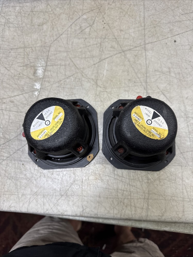 2 Vintage JBL LE5-2 Original 8 Ohms Linear Efficiency Drivers, needs cones