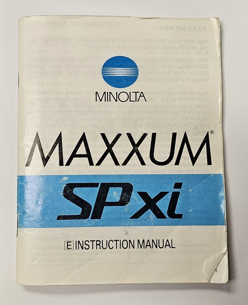 Minolta MAXXIUM SP xi Film Camera W/Instructions