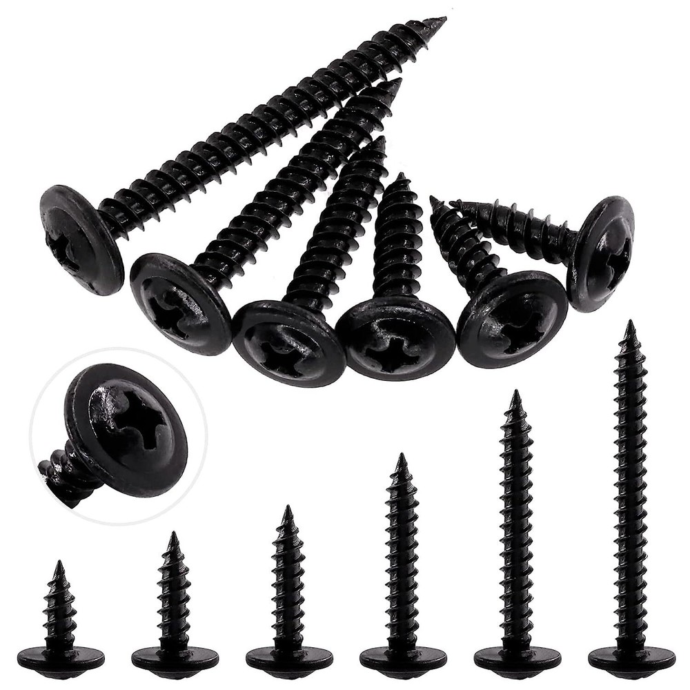 Modified Truss Head Self piercing sharp point Screws #8x 1/2"- 3" K-Lath Black