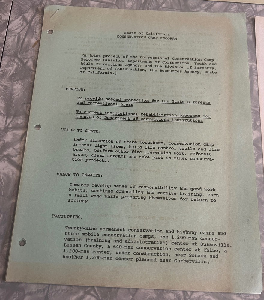 1960'S CALIFORNIA DEPT CORRECTIONS CONSERVATION PROGRAM BROCHURES & BULLETINS