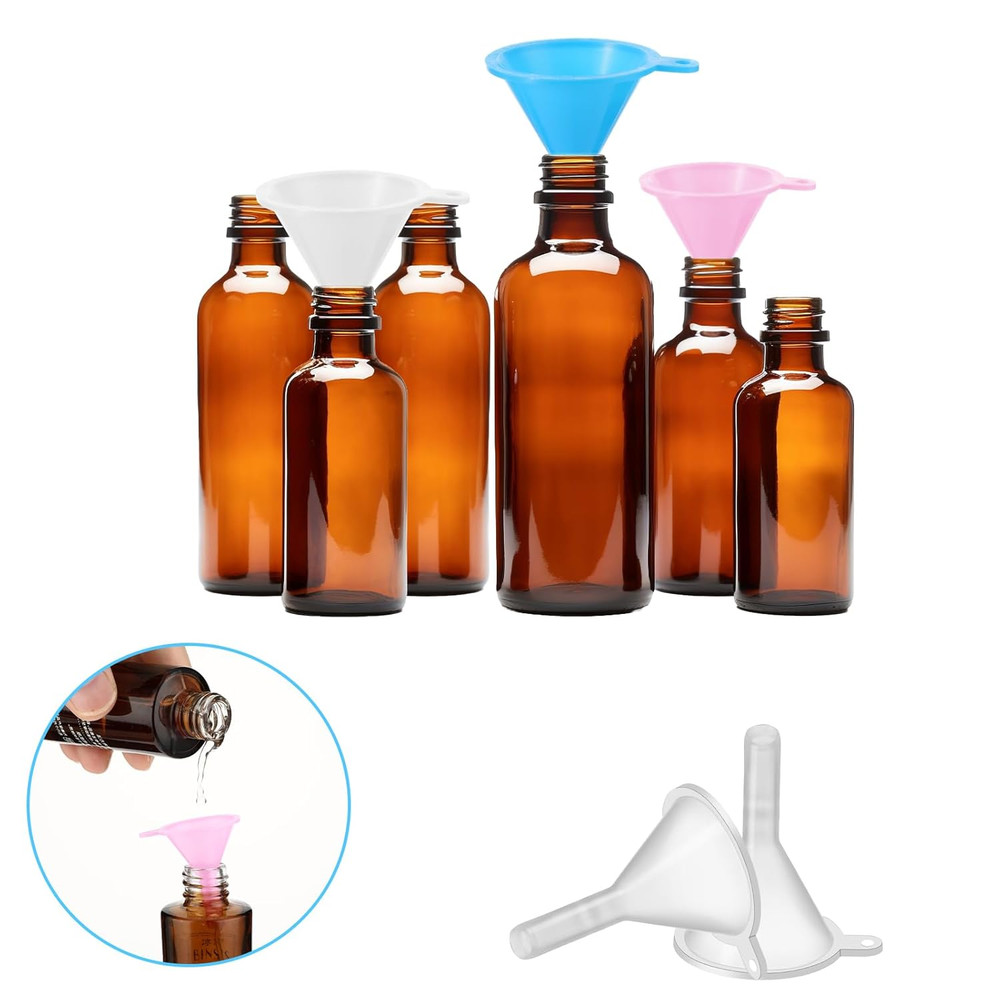 9PCS Plastic Small Funnel, Mini Perfume Funnel Filling Small Tiny Bottles Cap...