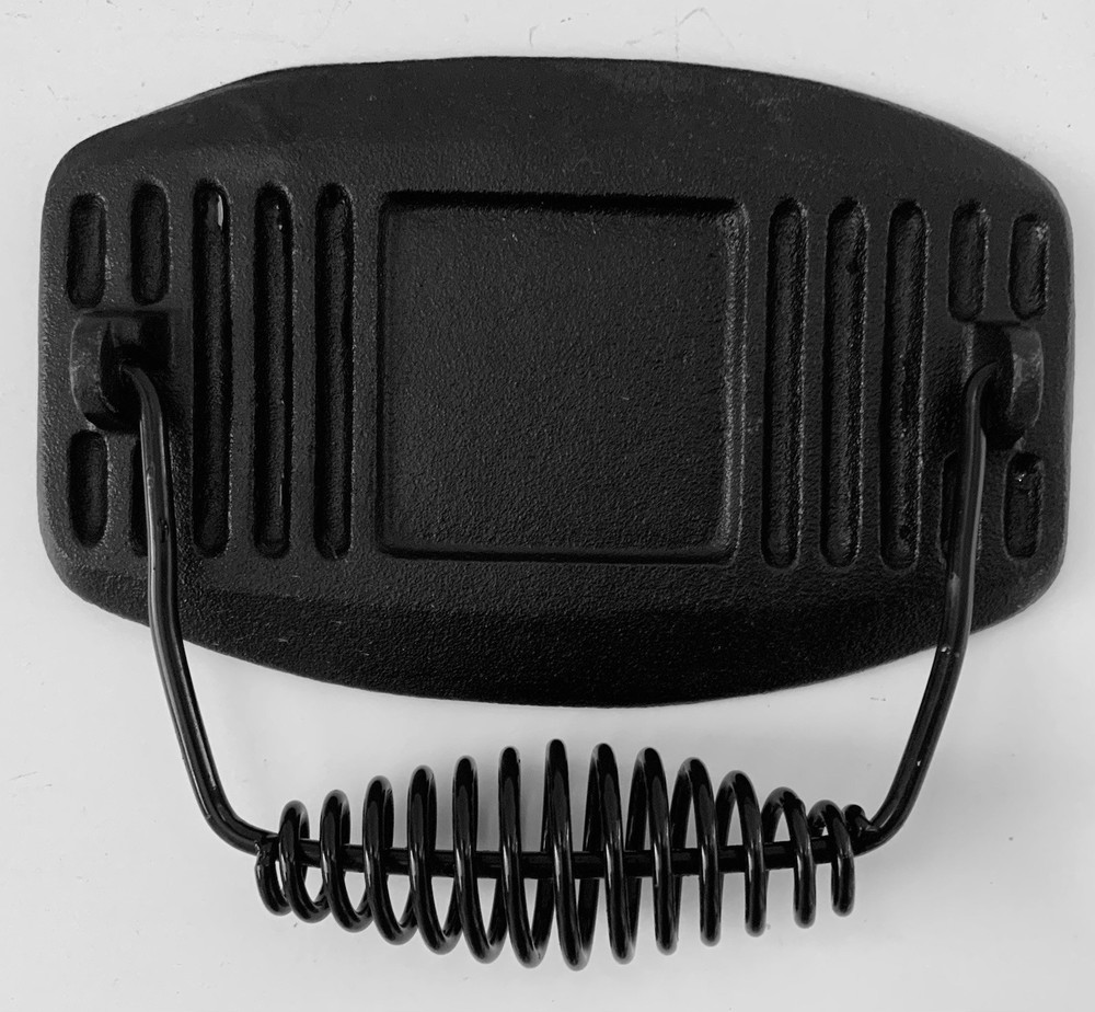 Flat Iron Hand Press Grill Skillet; 8” By 5”; Fold Down Handle For Easy Storage