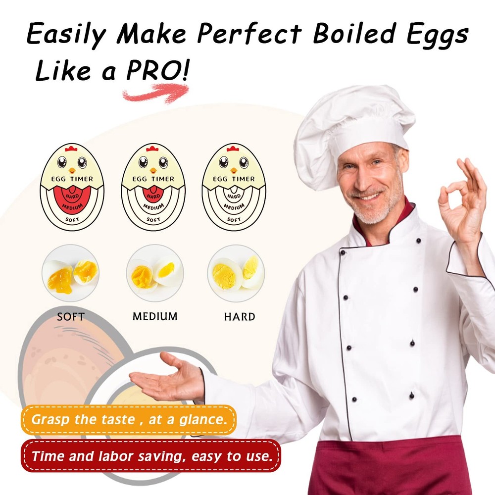 3 Pack Egg Timer Soft Hard Boiled Egg Boiler Timer That Changes Color When Done