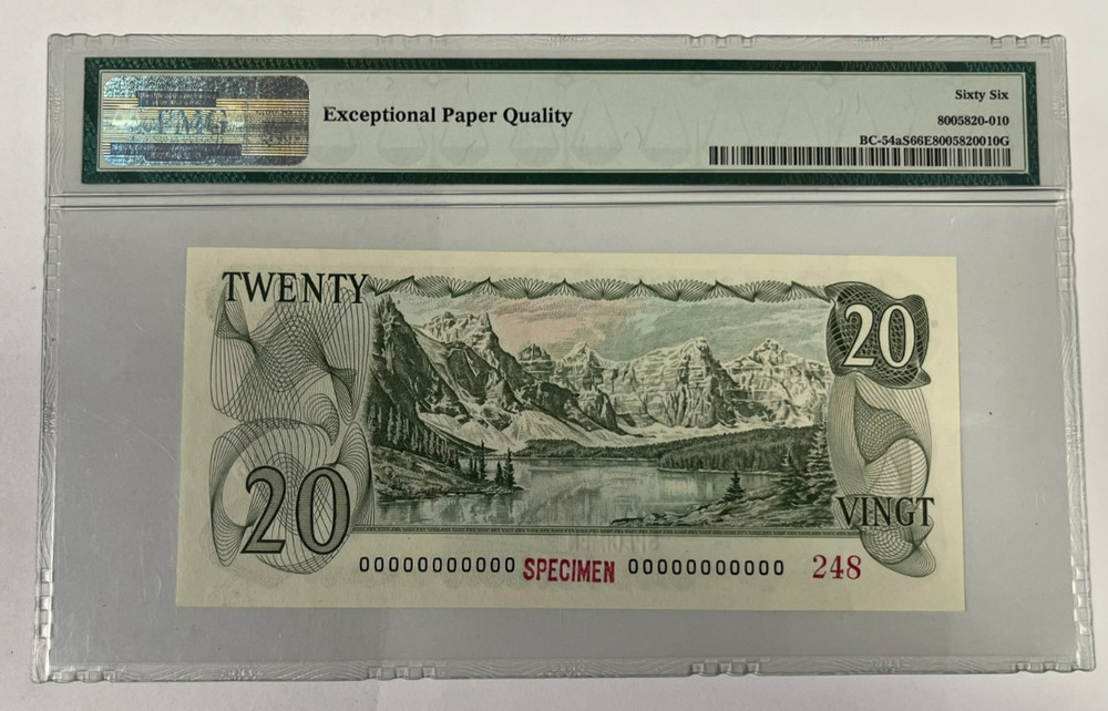 1979 Canada $20 Specimen Bill Note PMG 66 EPQ Gem Uncirculated