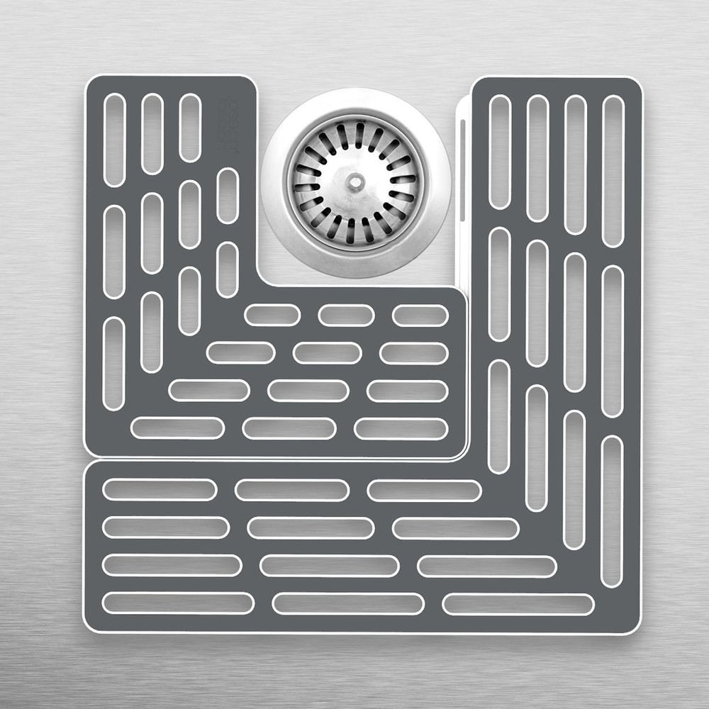 SinkSaver Adjustable Sink Protector Mat Non-Slip Gray