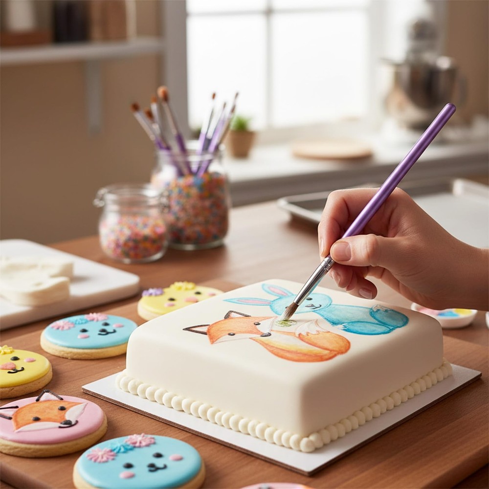 13 Pcs Baking Brush, Cake Candy Decorating Brushes Tools, Cookie Decorating T...