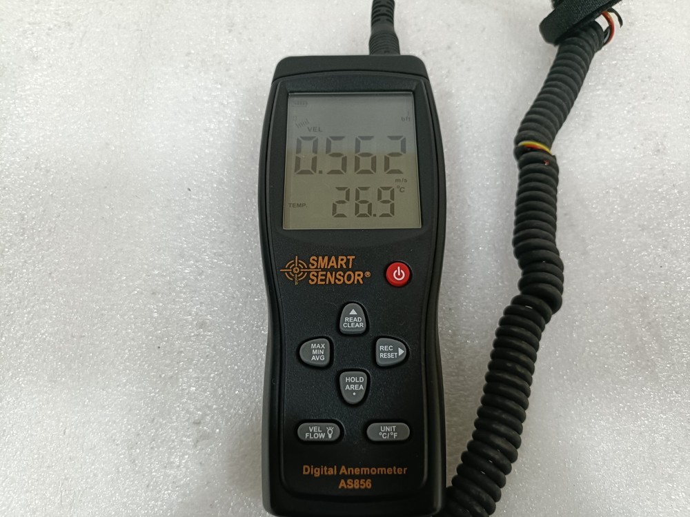 Smart Sensor AS856 Digital Anemometer Wind Speed Meter Temperature °C/°F