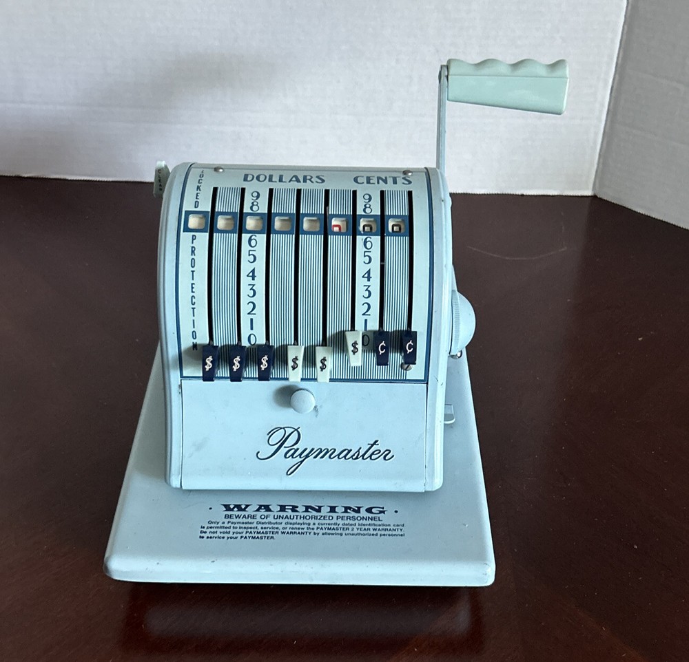 Vintage Paymaster Payroll Machine series s 1000