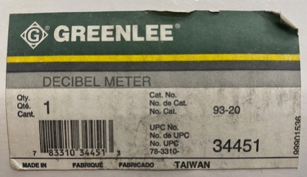 Greenlee 93-20 Sound Level Meter